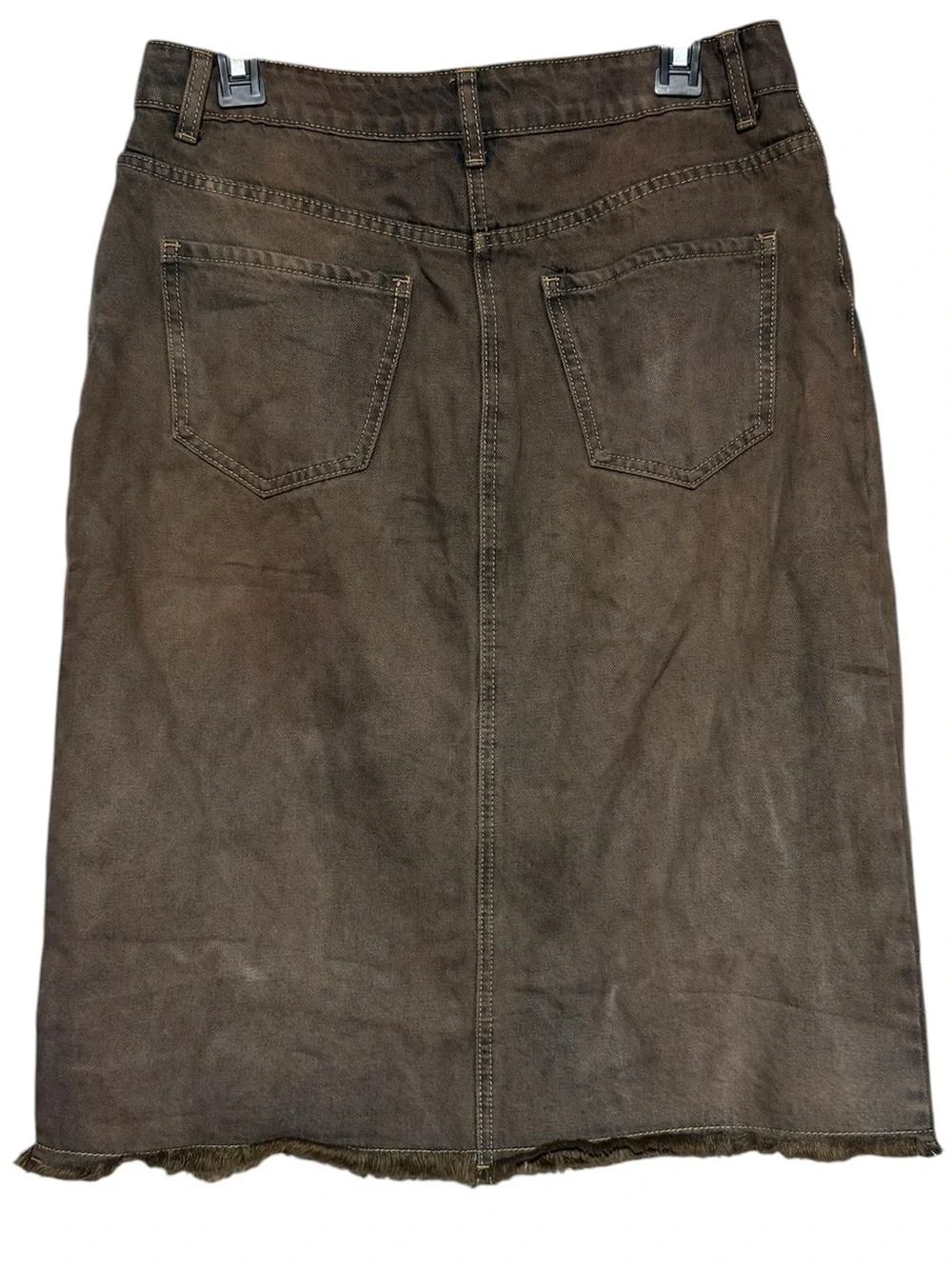 Main‎ Street Exchange Brown Denim Jean Skirt Size 10 Long Modest 100% Cotton